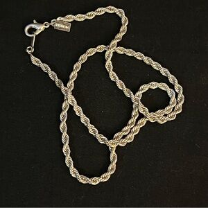 Vintage Revlon Silver Tone Rope Chain-18”